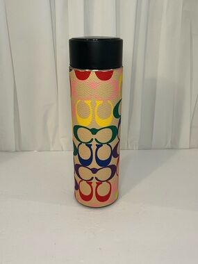 Coach Rainbow 'C' Pattern Tumbler with Black Lid